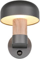 Trio fraser - wandlamp - hout element - excl. 1x e27 4,9 w - bewegingssensor - wandmontage - buitenverlichting - ip54