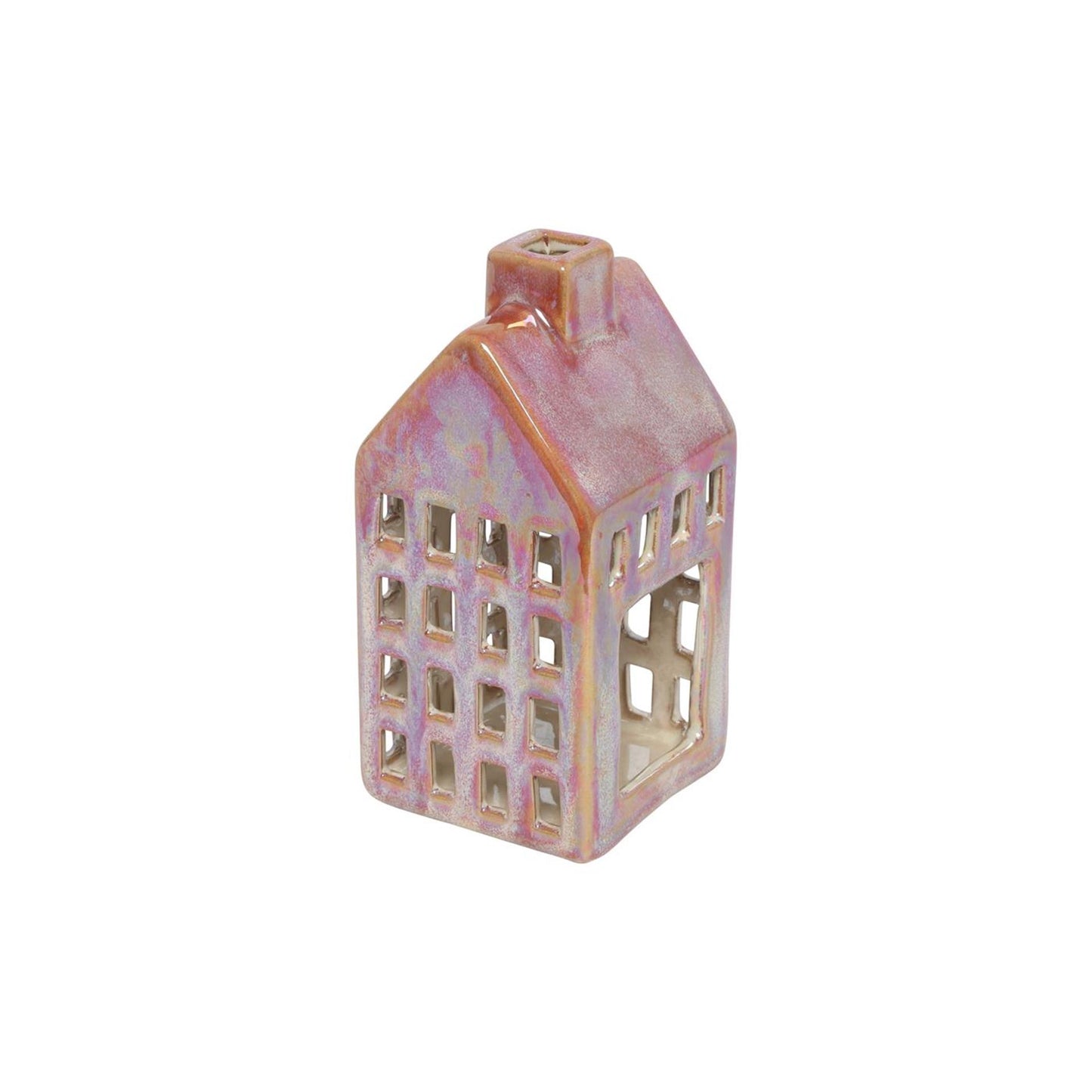 Countryfield theelicht huis m rood 7,8x7,8x16cm