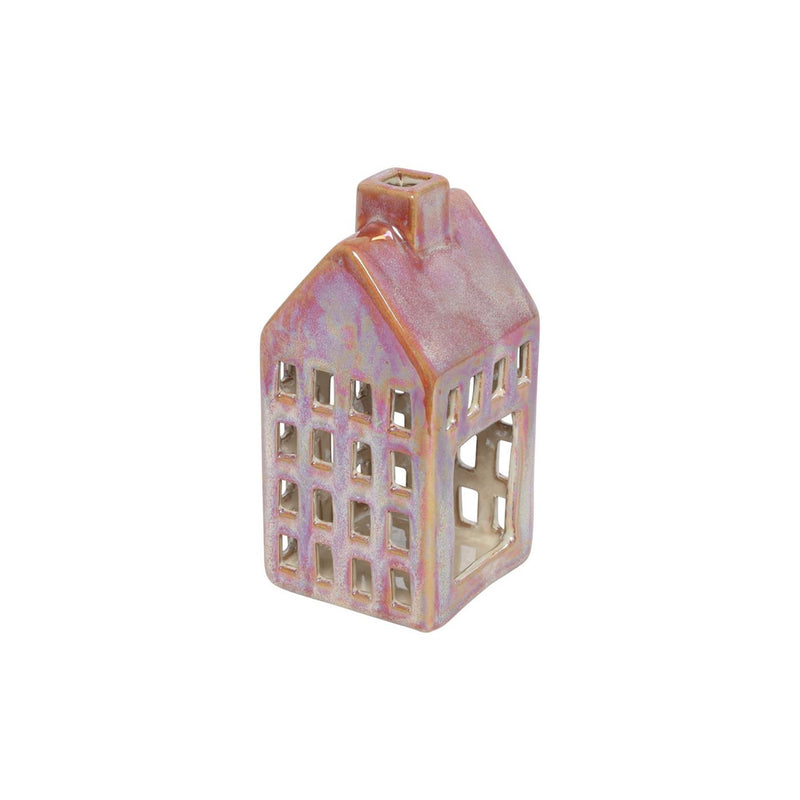 Countryfield theelicht huis m rood 7,8x7,8x16cm