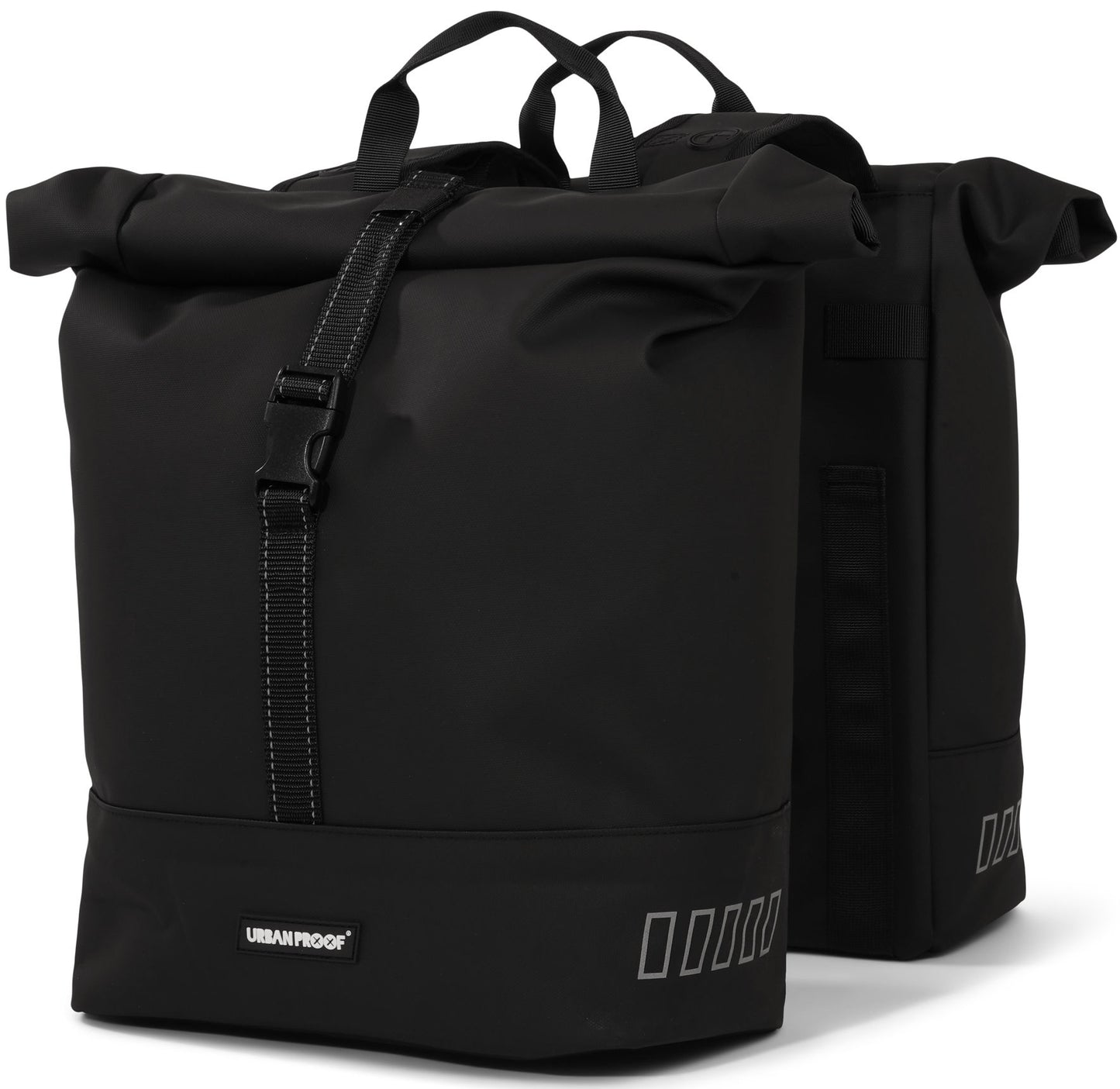 Urbanproof tas double roll up recycle 38l zwart
