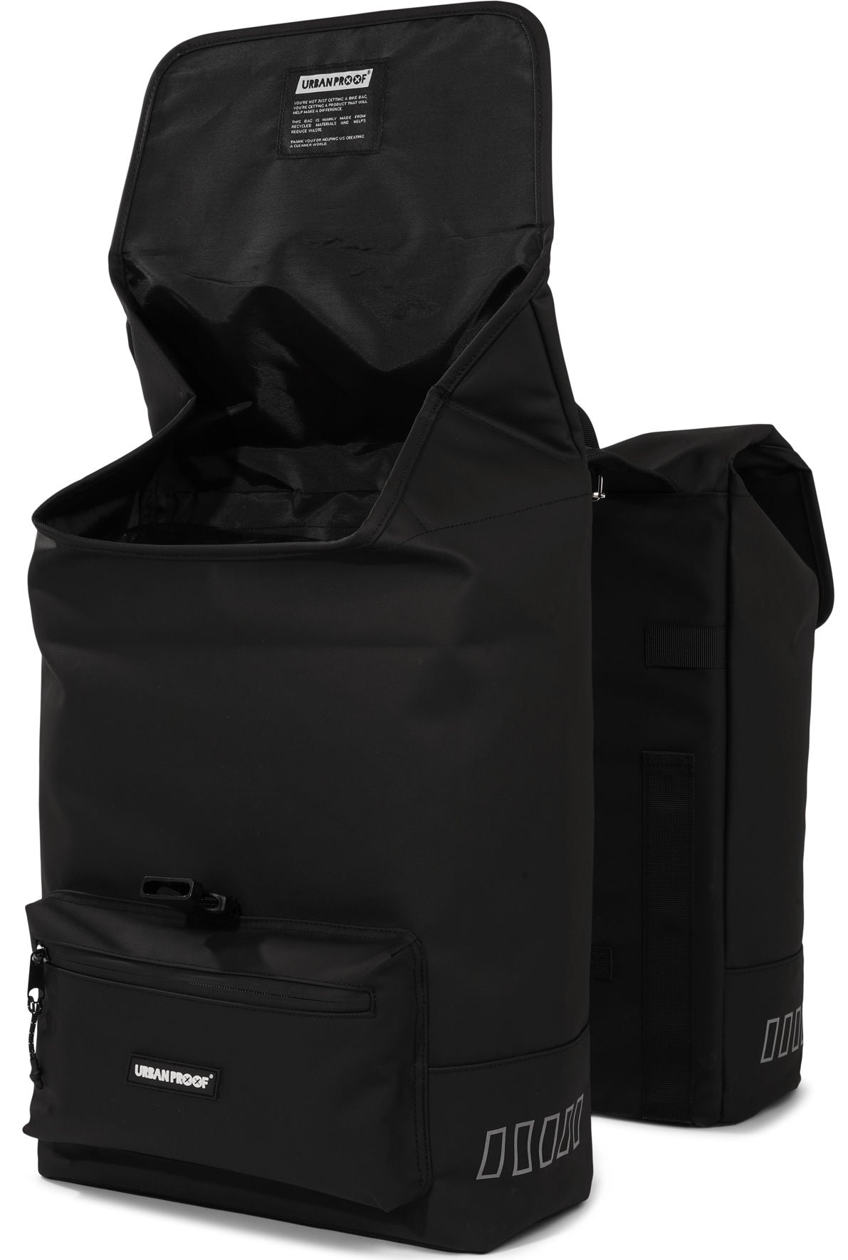 UrbanProof Urbanproof cargo dubbele fietstas 38 liter zwart