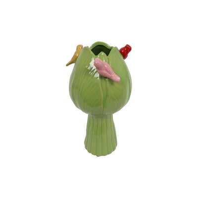 Countryfield vaas tulp met vogels s groen ø11cm