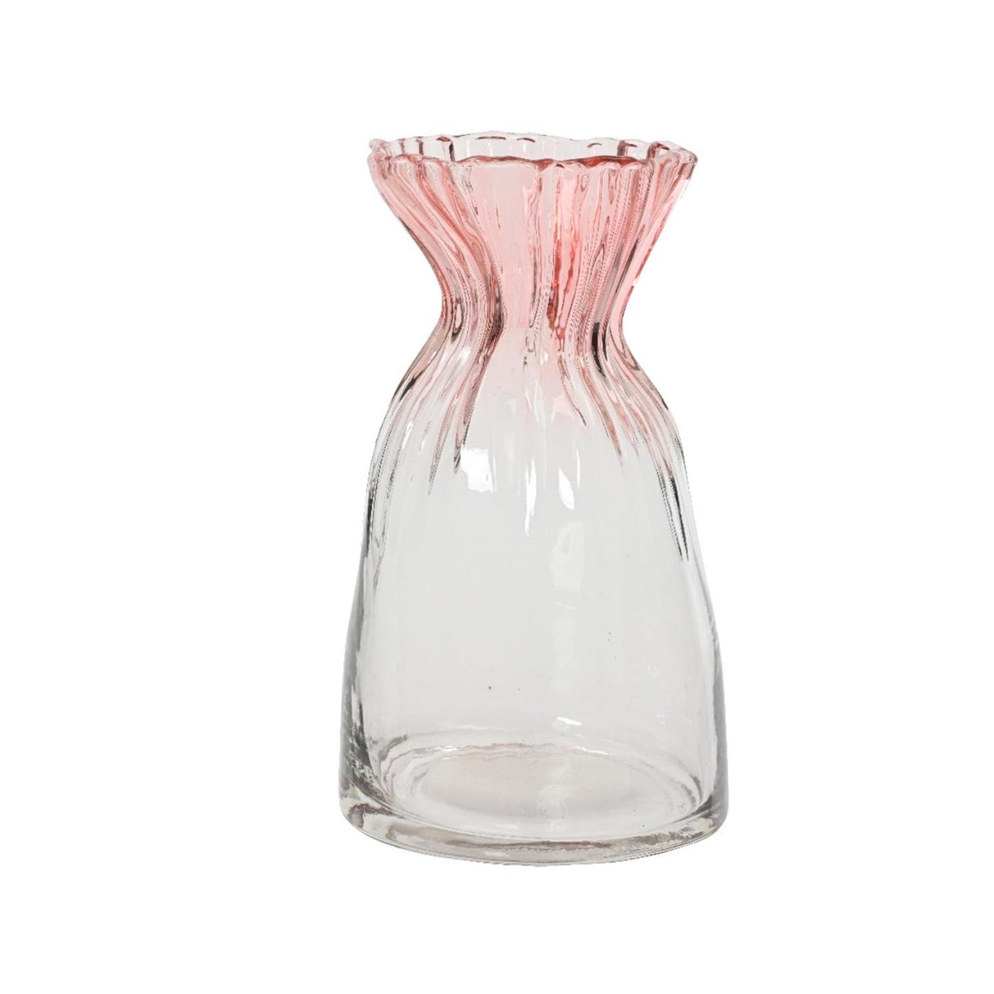 Decoris vaas glas ø12cm x h.20.5cm zacht roze