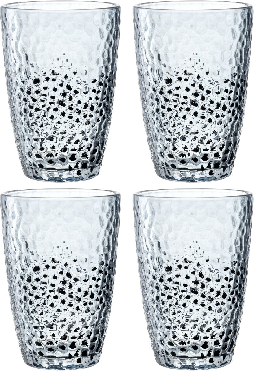 Leonardo matera longdrinkglas 340ml blauw - set 4