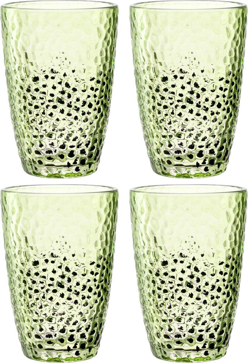 Leonardo matera longdrinkglas 340ml groen - set 4