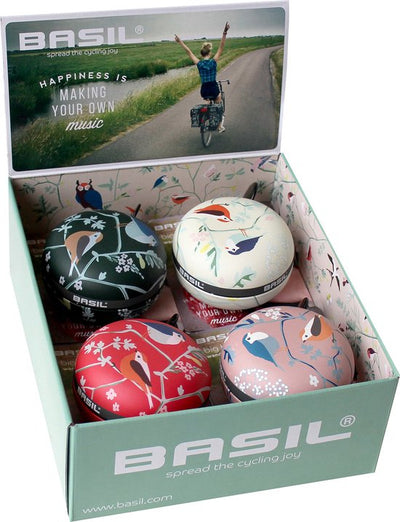 Display met 4 Basil Big Bell Wanderlust fietsbellen