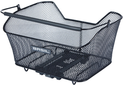 Basil fietsmand base m met mik bevestiging 14 liter 25 x 33 x 17 cm - zwart