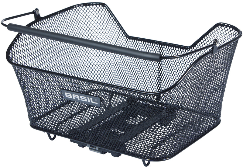 Basil fietsmand base m met mik bevestiging 14 liter 25 x 33 x 17 cm - zwart