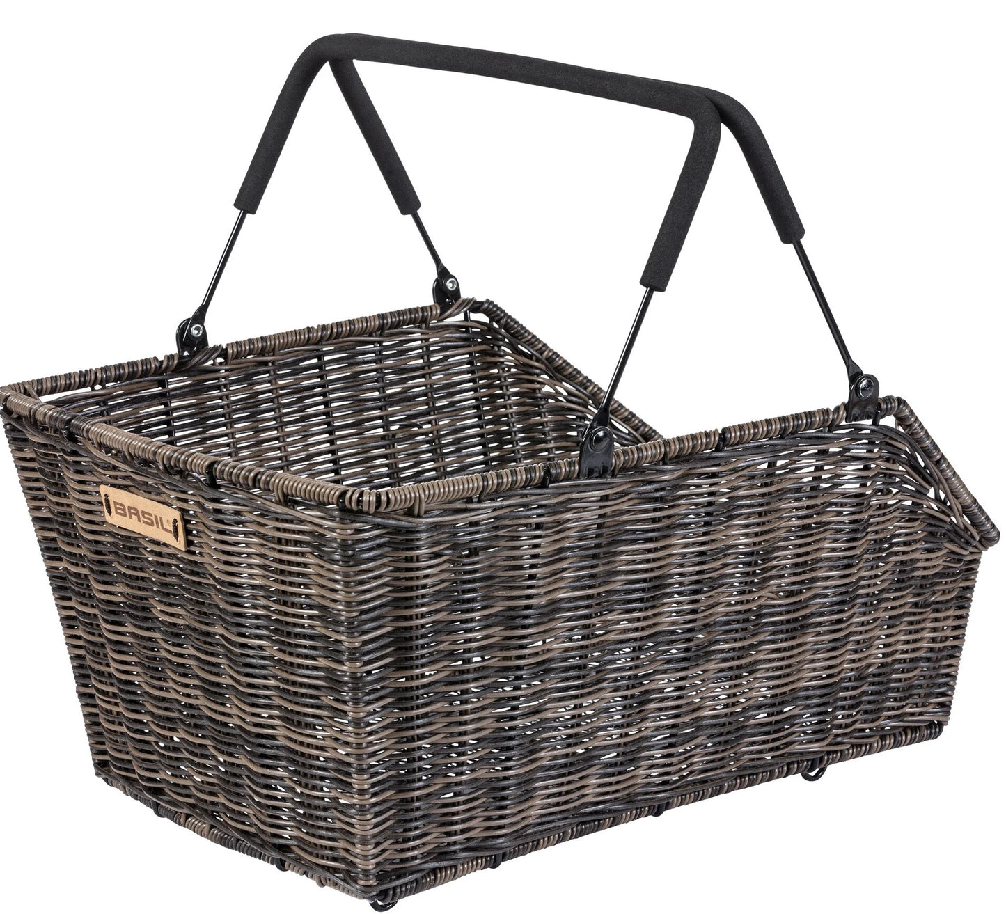 Basil fietmand cento rattan look met mik bevestiging 22 liter 41 x 25 x 12 cm - bruin