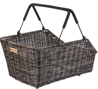 Basil fietmand cento rattan look met mik bevestiging 22 liter 41 x 25 x 12 cm - bruin