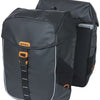 Basil dubbele fietstas miles tarpaulin mik 34 liter 13 x 25 x 37 cm - zwart oranje