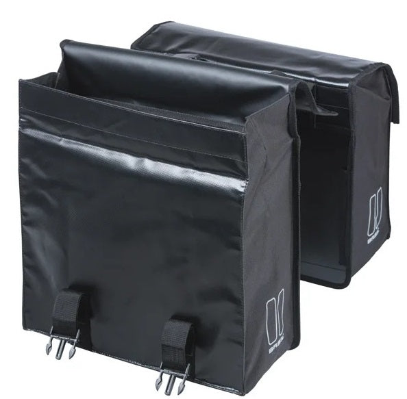 Basil dubbele fietstas urban load mik 48-53 liter - zwart