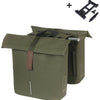 Basil dubbele fietstas city mik 28 - 32 liter - moss green