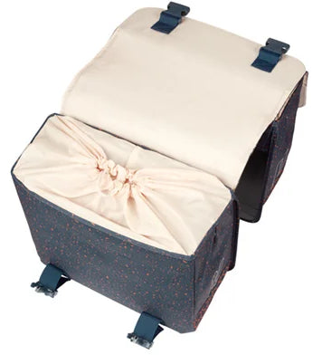 Basil dubbele fietstas flair 35 liter - navy