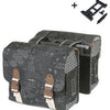 Basil dubbele fietstas bohème mik 35 liter - zwart charcoal