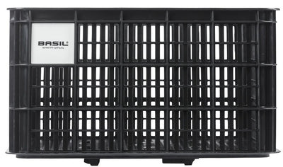 Basil fietskrat l gerecycled kuntstof mik 40 liter - zwart