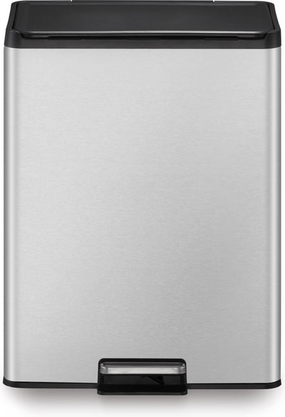 Eko - essential recycler pedaalemmer 20+20 liter - stainless steel - mat rvs - prullenbak