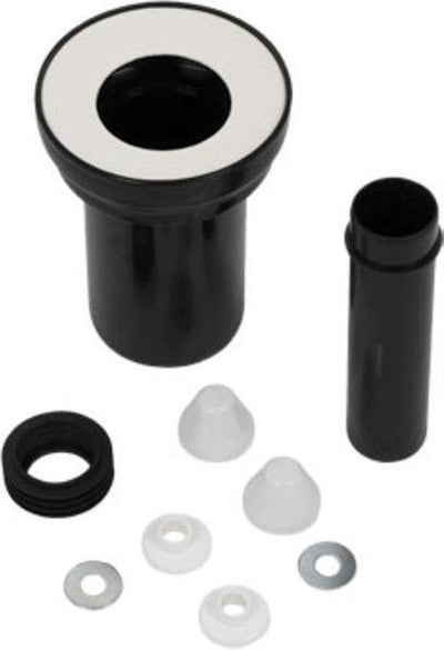Plieger sanit wandclosetaansluiting - complete aansluitset - 18 cm - zwart