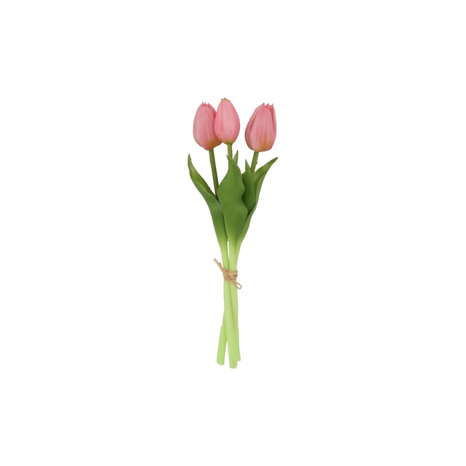 Countryfield kunstboeket tulpen roze 12x12x29cm