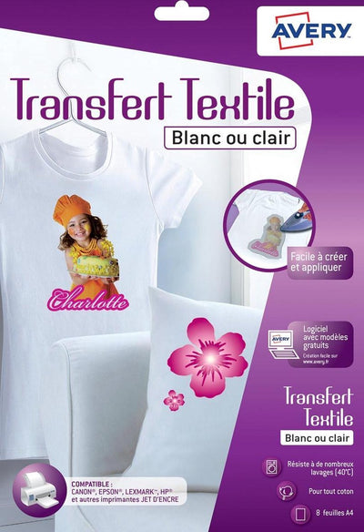 Avery transferfolie t-shirt a4 transparant doos a 8 vel