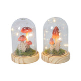 Countryfield stolp paddenstoel led ditta naturel hout ø9,5xh13,5cm - afbeelding 1