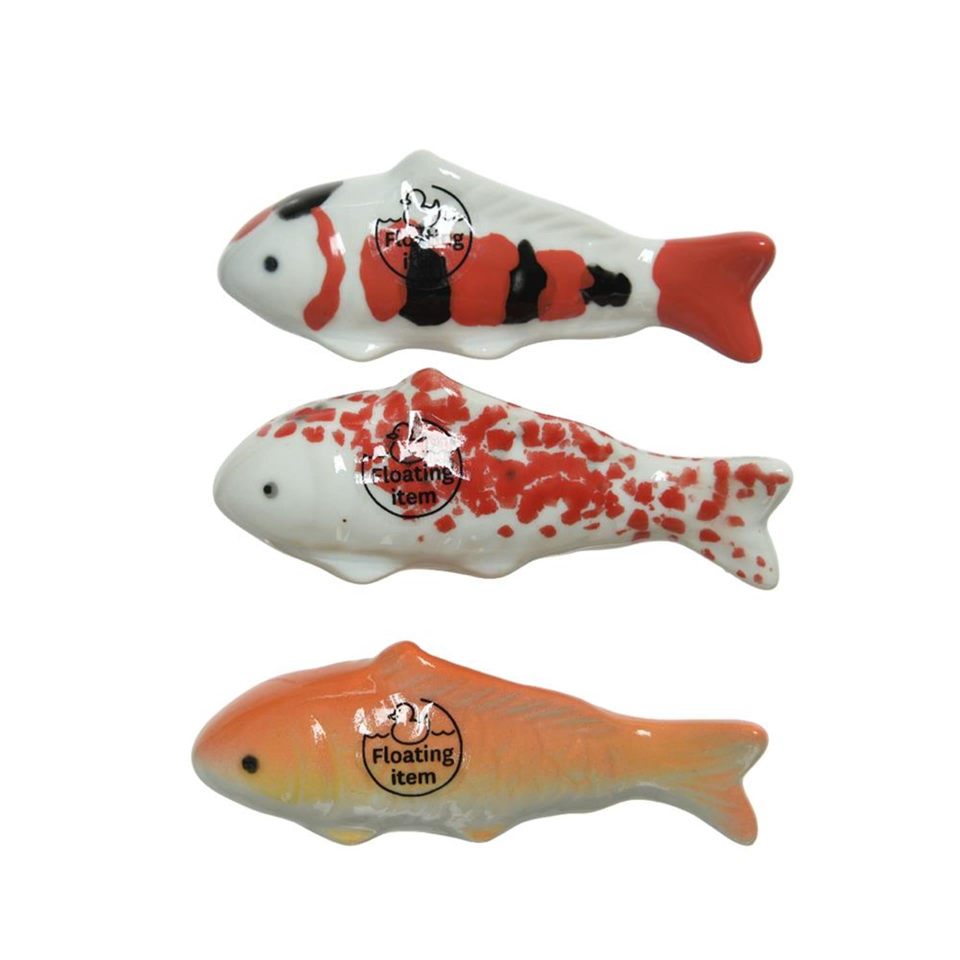 Decoris beeld drijvende vis 11cm 3 assorti