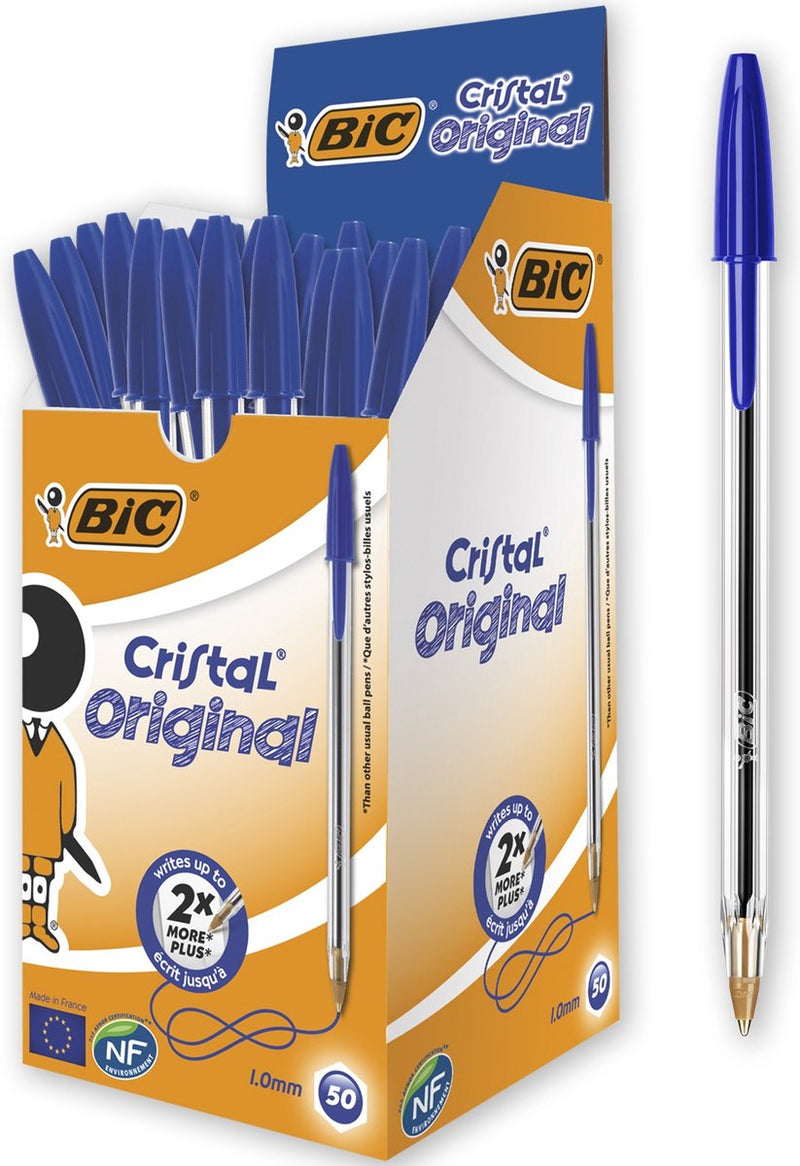 Bic balpen cristal medium blauw (50 stuks)