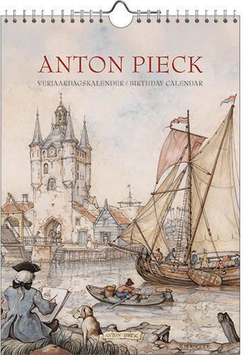 Anton pieck verjaardagskalender - zicht op haven - a4