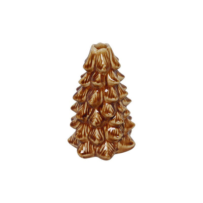 Countryfield kaarshouder kerstboom bruin ø11xh19cm