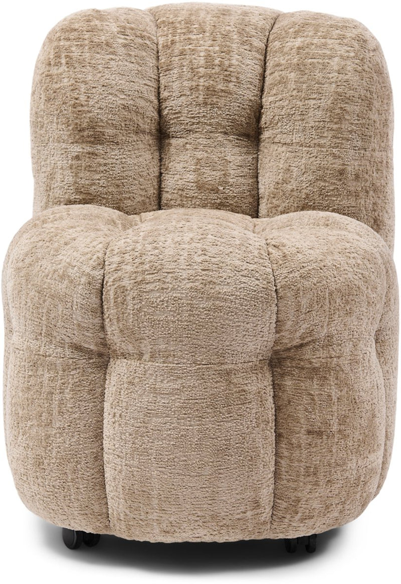 Riviera maison arosa swivel dining chair taupe - polyester, beukenhout - taupe - 77.0x66.0x91.0 cm
