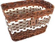 Volare Gevlochten rieten fietsmand L 36 x 27 x 21cm donkerbruin - afbeelding 1