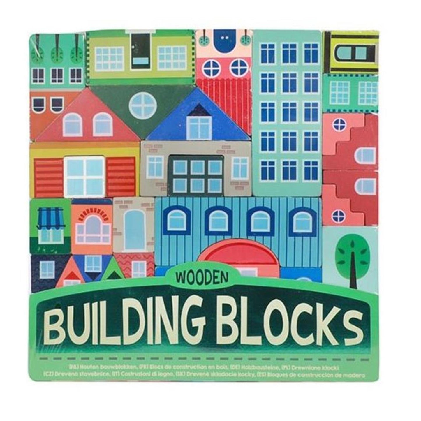 Toi-toys toi toys houten bouwblokken stad