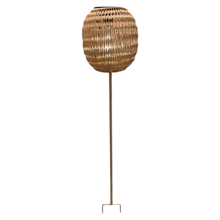 Mansion atmosphere solar lantaarn rotan op voet 17x86,5cm