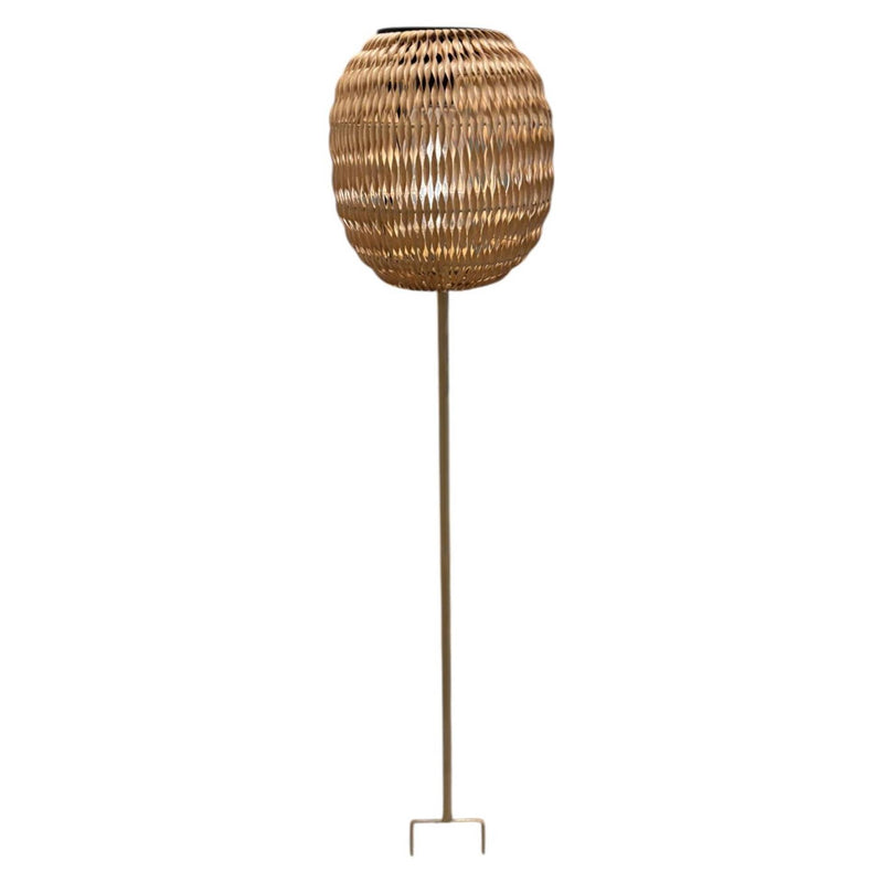 Mansion atmosphere solar lantaarn rotan op voet 17x86,5cm