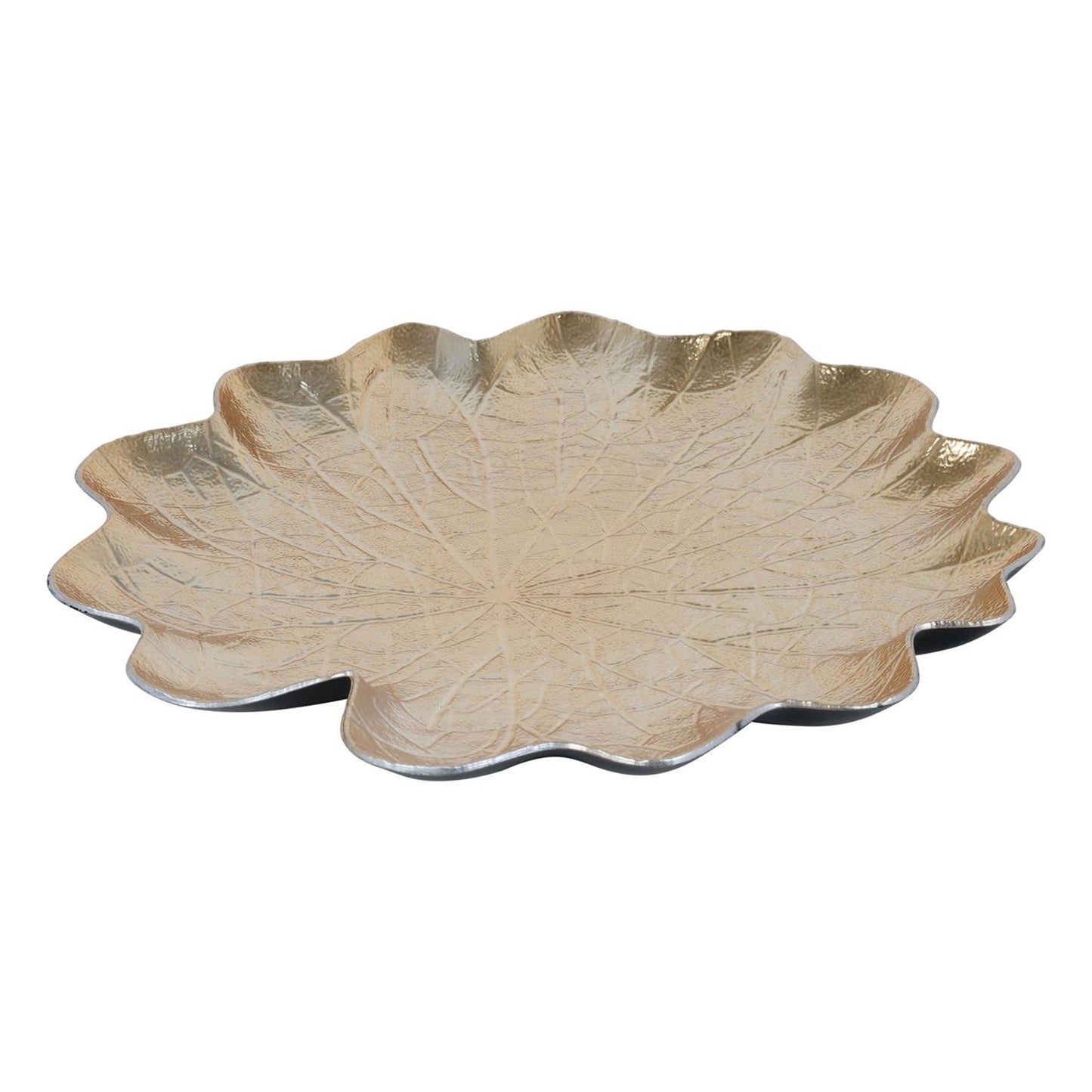 Countryfield schaal bladvorm kunststof goud 33cm