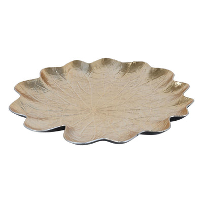 Countryfield schaal bladvorm kunststof goud 33cm