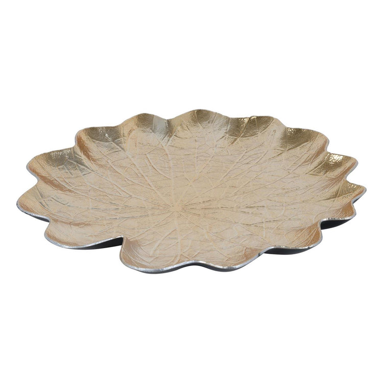 Countryfield schaal bladvorm kunststof goud 33cm