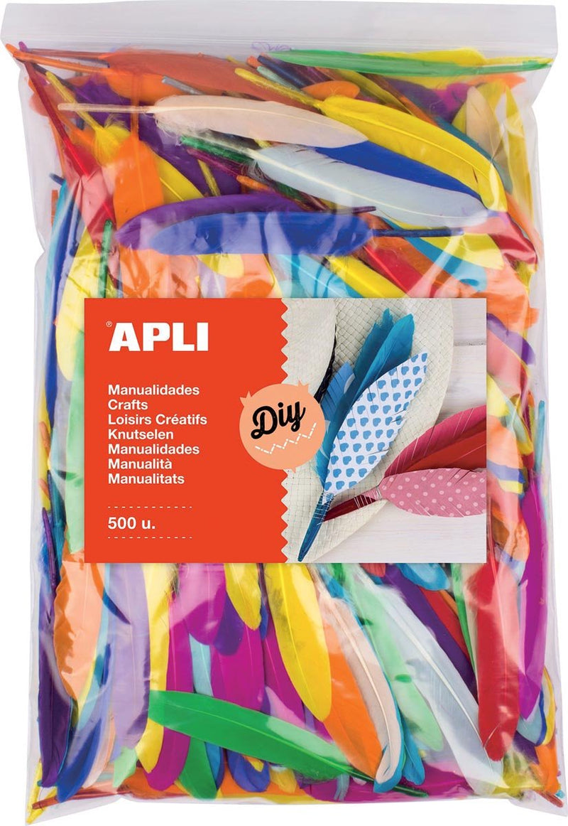 Apli pluimen | zakje met 500 stuks in geassorteerde kleuren