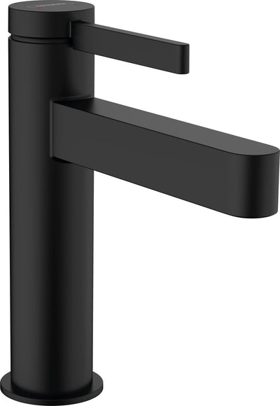 Hansgrohe finoris - wastafelmengkraan - ééngreeps bediening - met trekwaste - 110mm - mat zwart