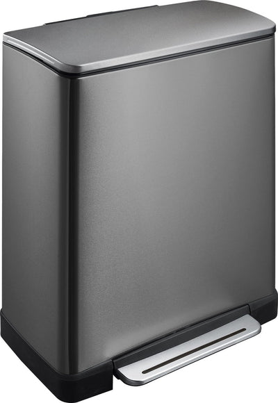 Eko - e-cube recycling pedaalemmer 28+18 liter - stainless steel plastic - black steel - prullenbak