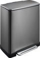 Eko - e-cube recycling pedaalemmer 28+18 liter - stainless steel plastic - black steel - prullenbak