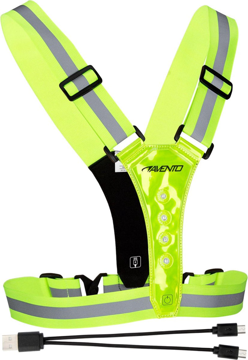 Avento sport veiligheidsvest - oplaadbaar - usb-c - led one size