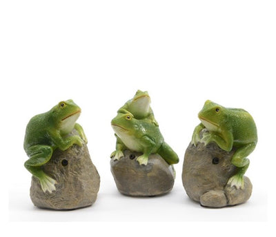 Decoris tuinbeeld kikker met sensor 8x7.4x11,5