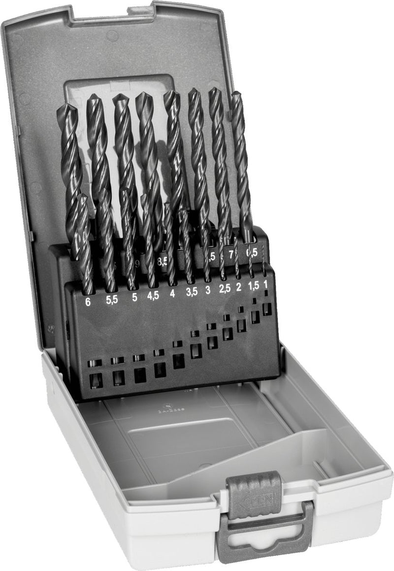 Bahco 4515-set-19 hss-r spiraalboorset 19-delig 1 mm, 1.5 mm, 2 mm, 2.5 mm, 3 mm, 3.5 mm, 4 mm, 4.5 mm, 5 mm, 5.5 mm, 6