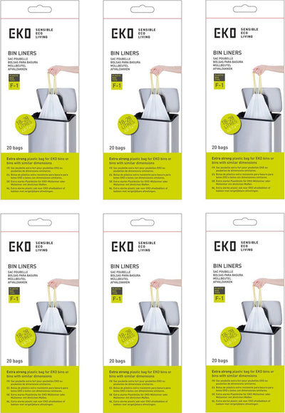 Eko - afvalzakken 30.3 ltr (f1) (6x20 stuks) - - wit - afvalzak