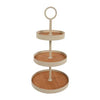 Countryfield etagere deane 3-laags m crã¨me metaal 30x30x58,5cm
