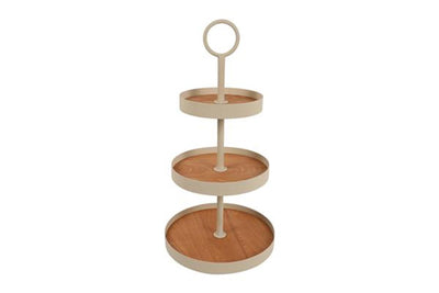 Countryfield etagere deane 3-laags m crã¨me metaal 30x30x58,5cm