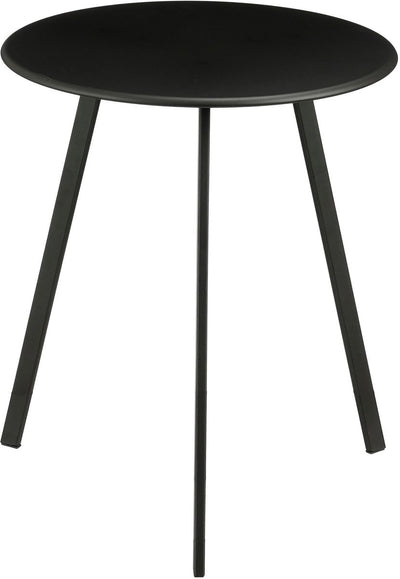 Mica decorations seatle bijzettafel voor buiten - salontafel rond - plantentafel en koffietafel - h45 x d38 cm - ijzer - zwart