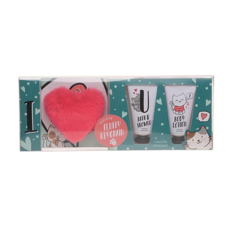 Source balance badgeschenkset met fluffy sleutelhanger