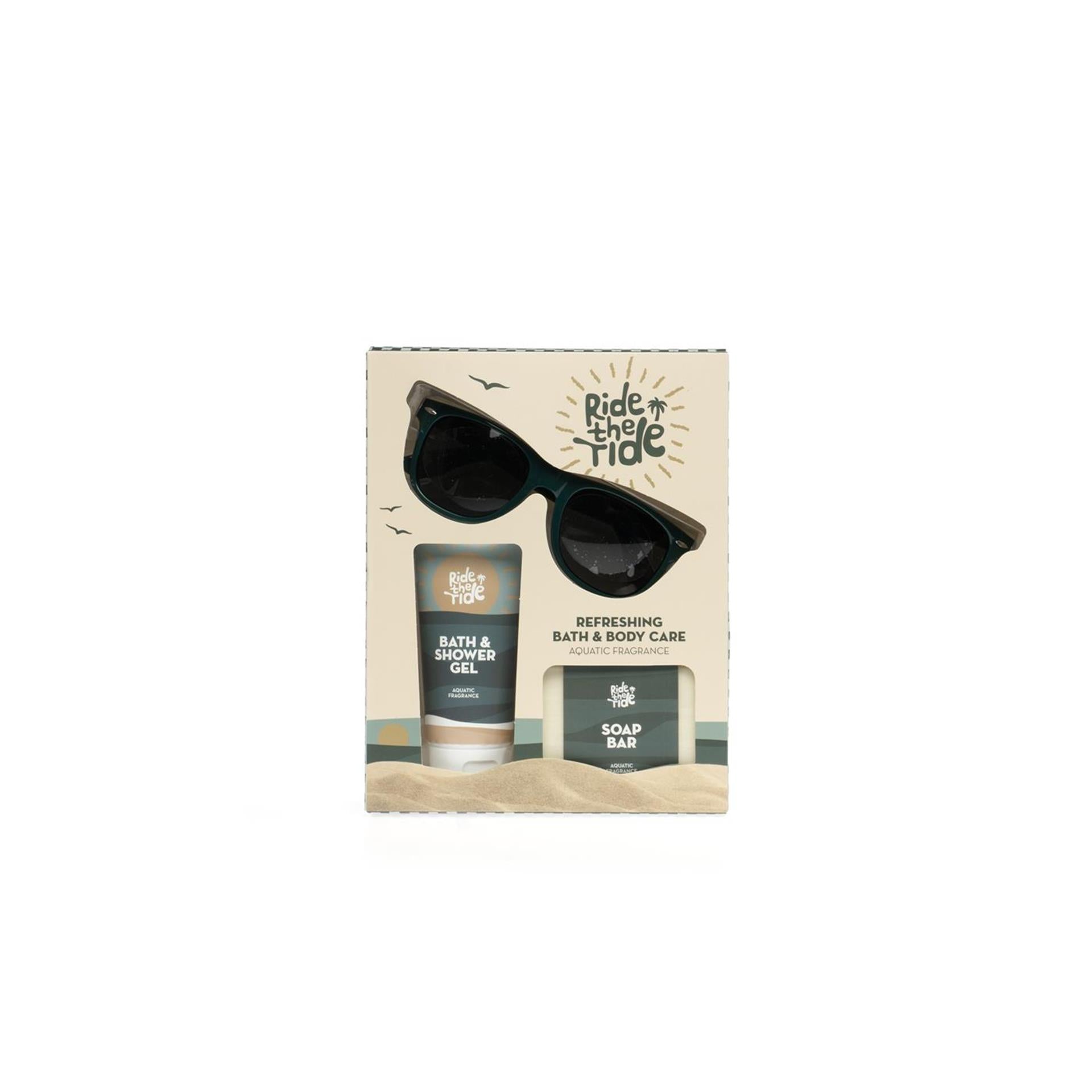 Source balance bad giftset ride the tide met zonnebril, 100ml douchegel en 100g zeepblok